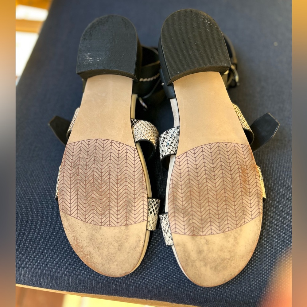 Naked Feet Zeke Snake Print Genuine Leather Strappy Sandals 10 - Picture 14 of 16